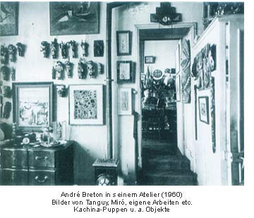 André Breton in seinem Atelier (1960)
